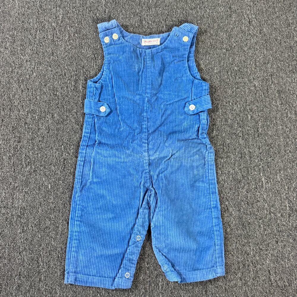 Vintage Y2k Blue Corduroy Sleeveless Jumpsuit Romper Kids Youth 24 Months